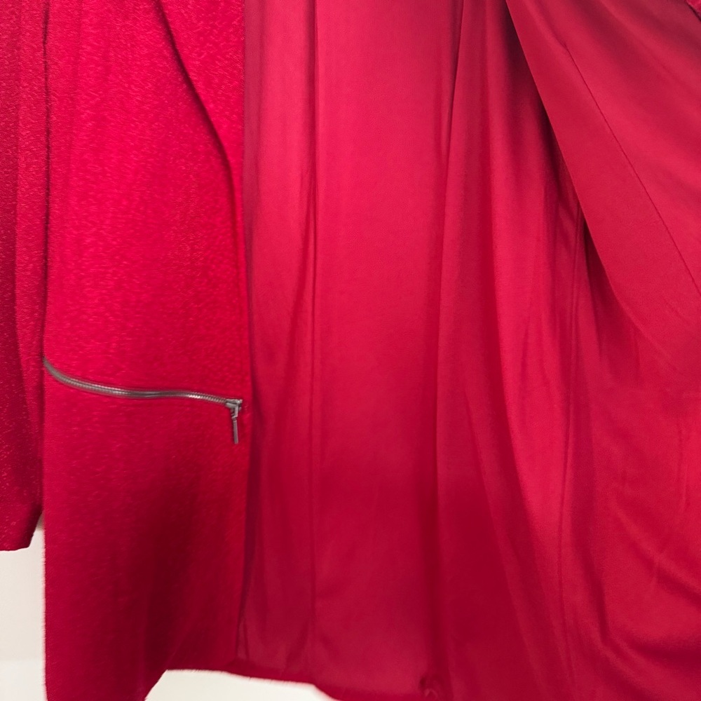 Soft Surroundings Red Boucle Knit Natalya Topper Open Front Cardigan Jacket - Picture 4 of 8